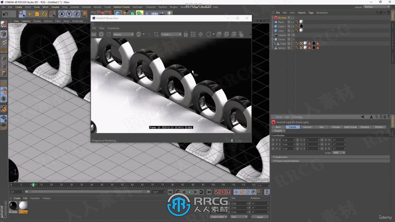 【中文字幕】C4D与Redshift平滑无缝循环3D动画制作视频教程