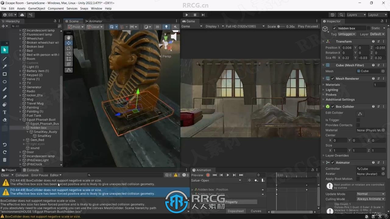 【中文字幕】Unity与C#3D解谜逃脱游戏制作工作流程视频教程