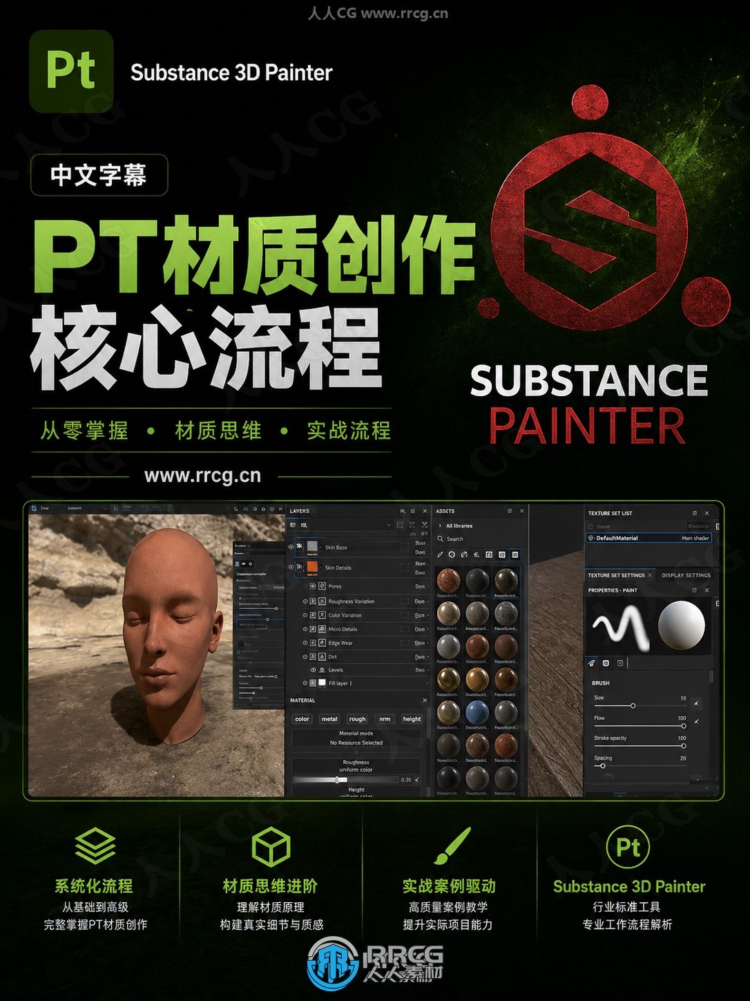 【中文字幕】Substance 3D Painter高级材质创作核心工作流程视频教程