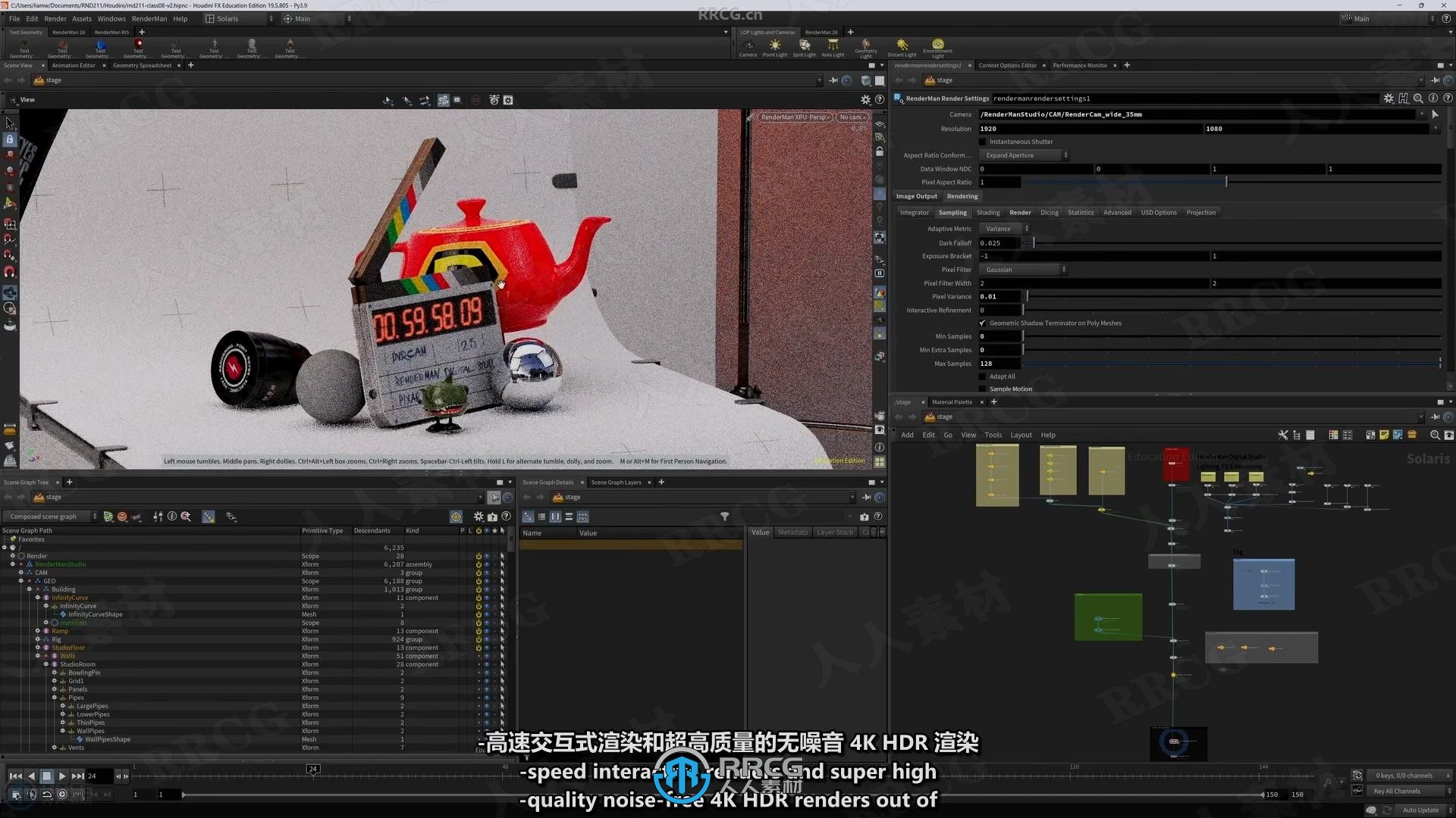 【中文字幕】Houdini Solaris与RenderMan高质量渲染与流程优化视频教程