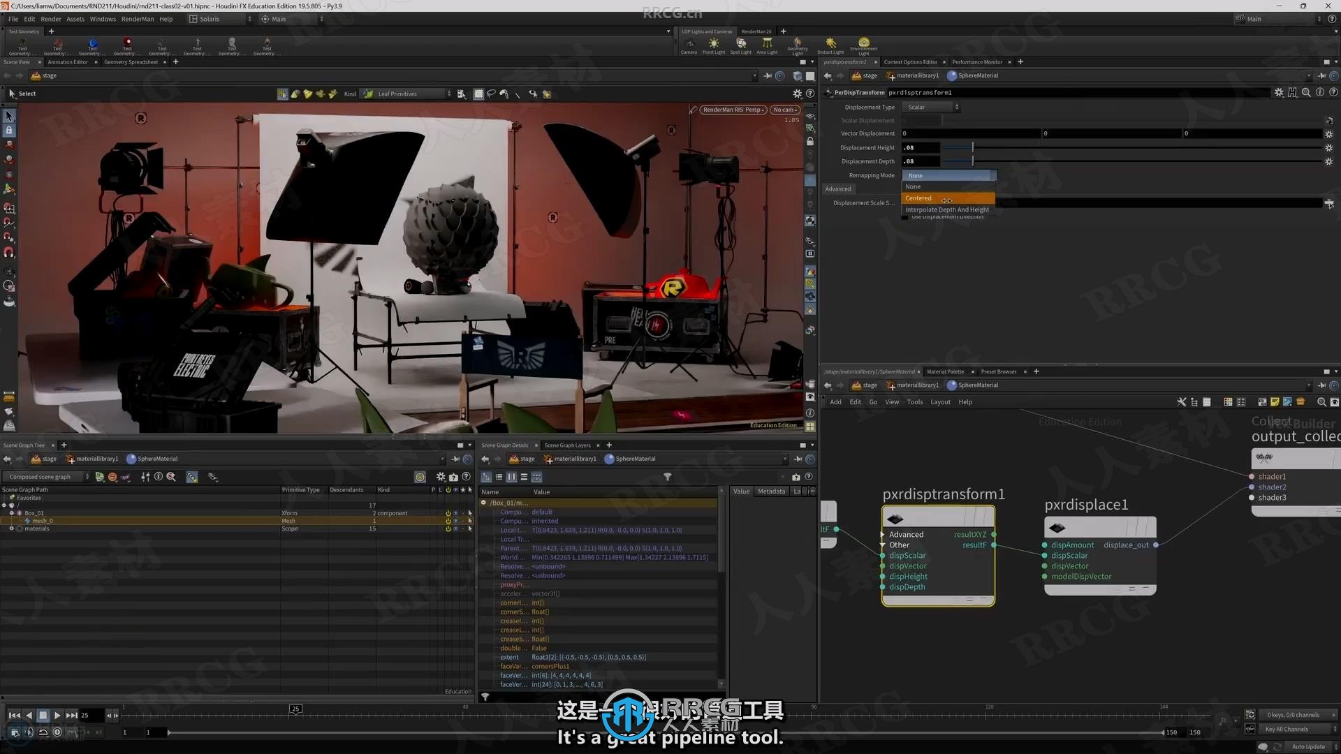 【中文字幕】Houdini Solaris与RenderMan高质量渲染与流程优化视频教程