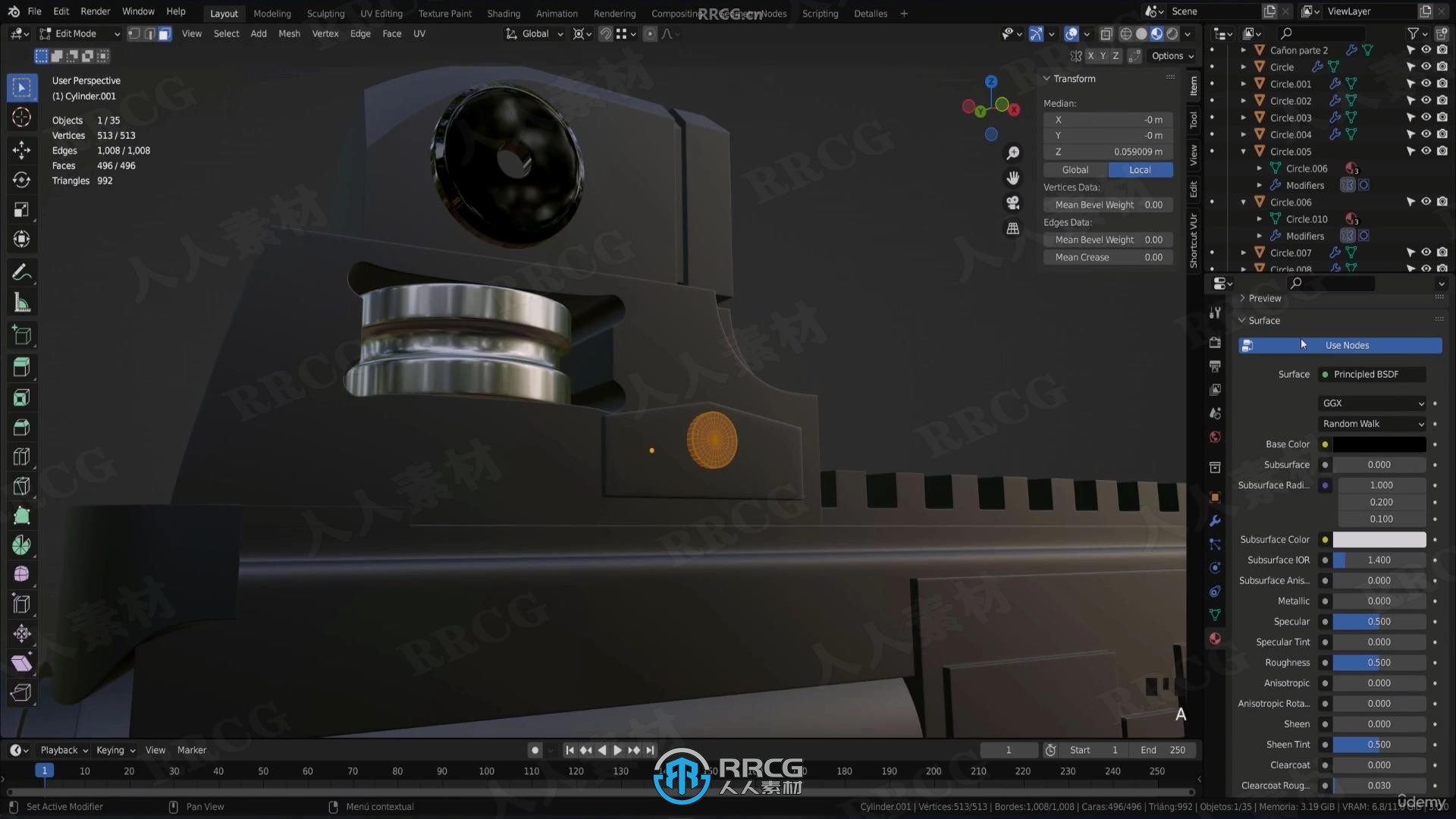 【中文字幕】Blender游戏枪械硬表面建模工作流视频教程