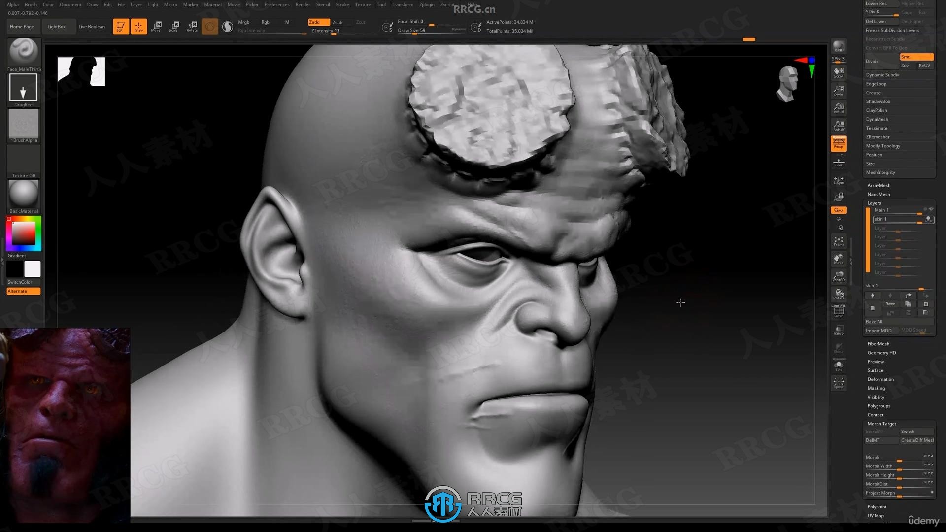 【中文字幕】Zbrush地狱男爵人物角色完整制作全流程视频教程第一季