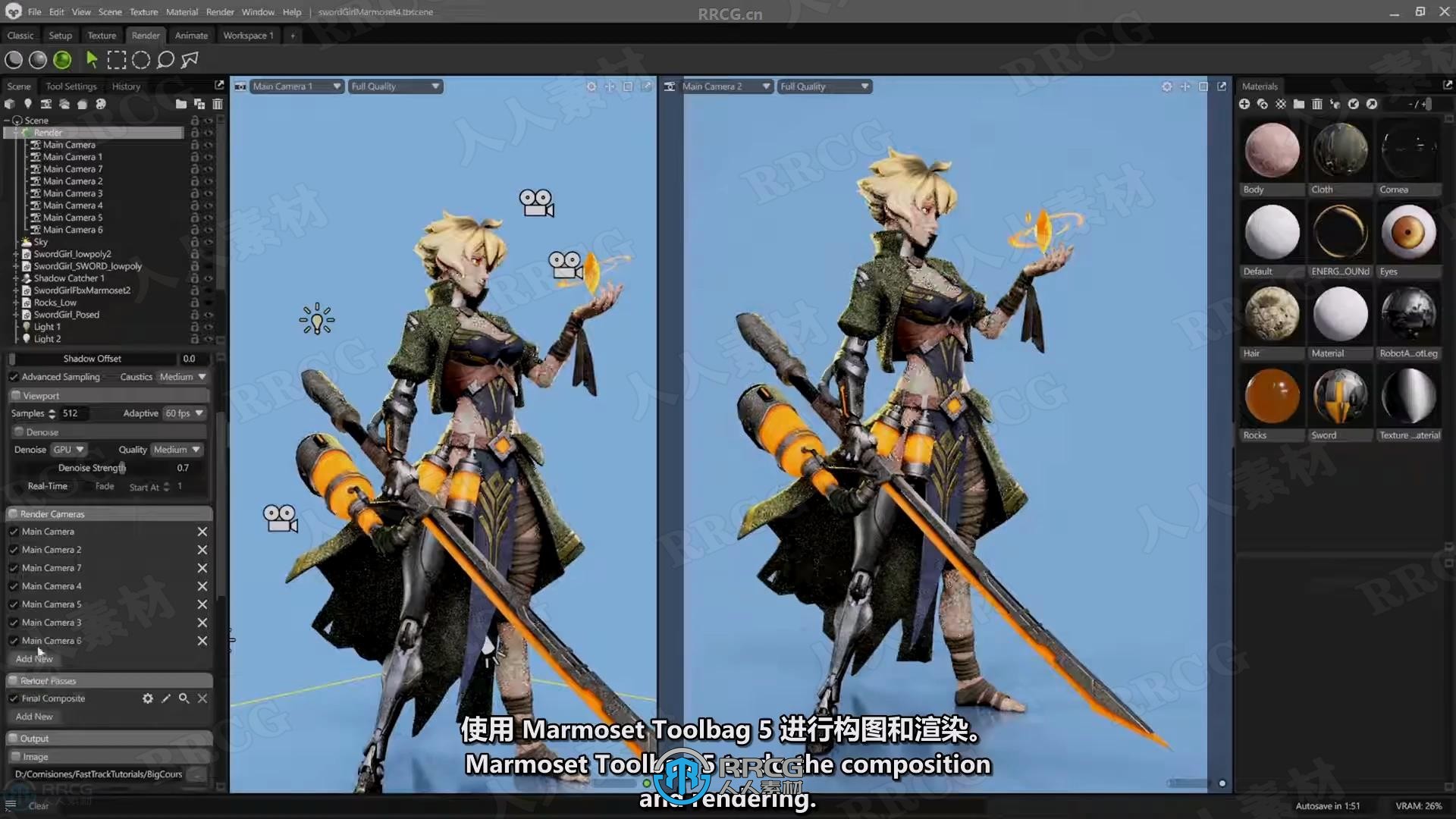 【中文字幕】Zbrush持剑女孩游戏角色雕刻设计全流程视频教程