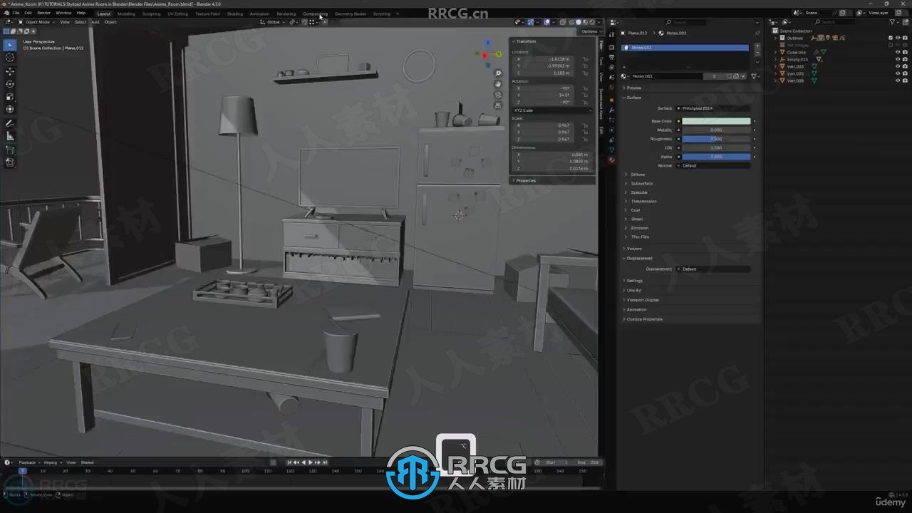 【中文字幕】Blender日式动漫房间建模纹理灯光渲染全流程视频教程