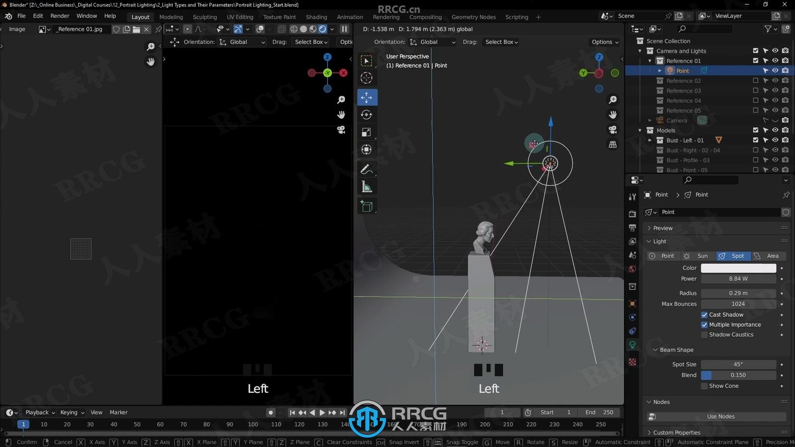 【中文字幕】Blender人物肖像灯光照明核心技术视频教程