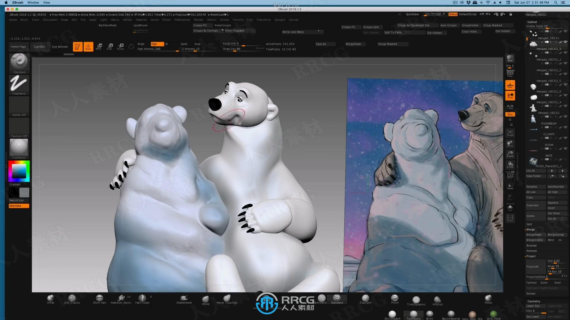 【中文字幕】ZBrush迪斯尼卡通熊角色雕刻大师级训练视频教程
