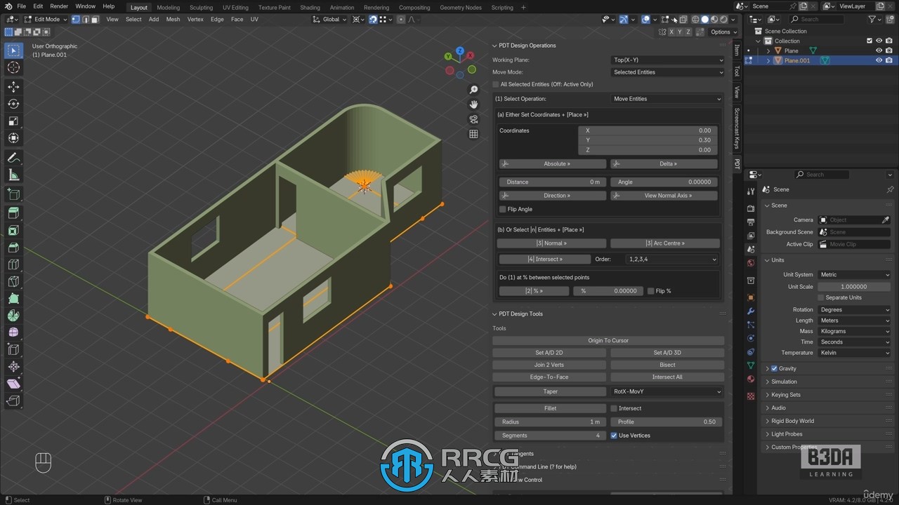 【中文字幕】Blender建筑工程与3D打印精准建模视频教程