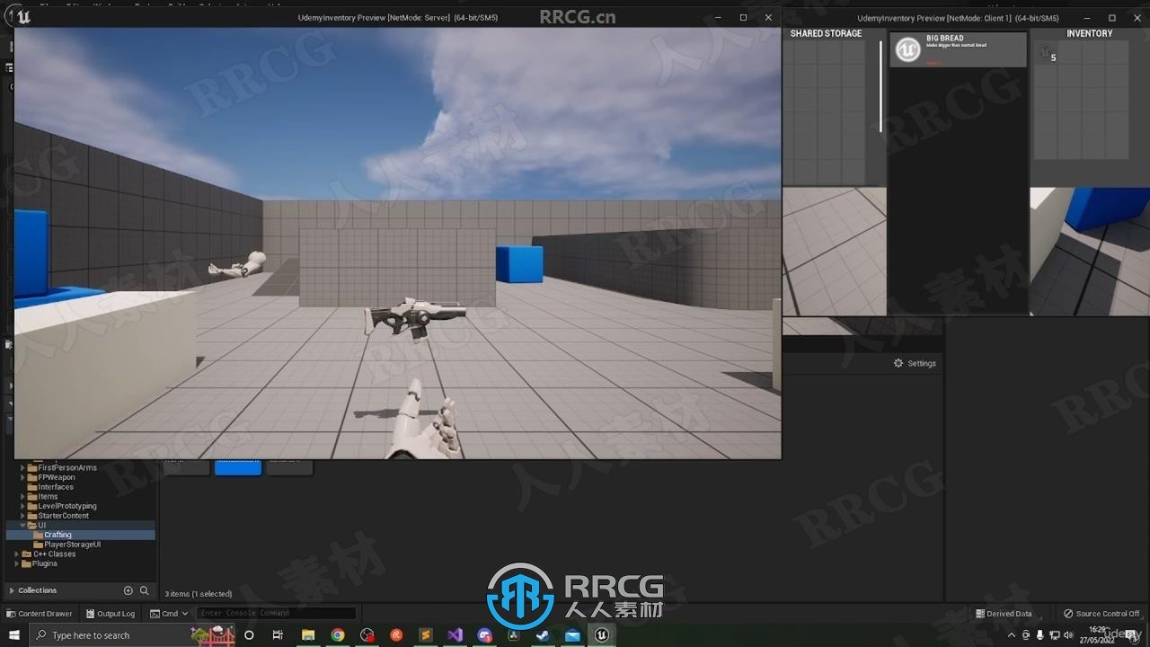 【中文字幕】UE5与C++多人RPG生存沙盒类游戏物品道具建筑系统构建视频教程
