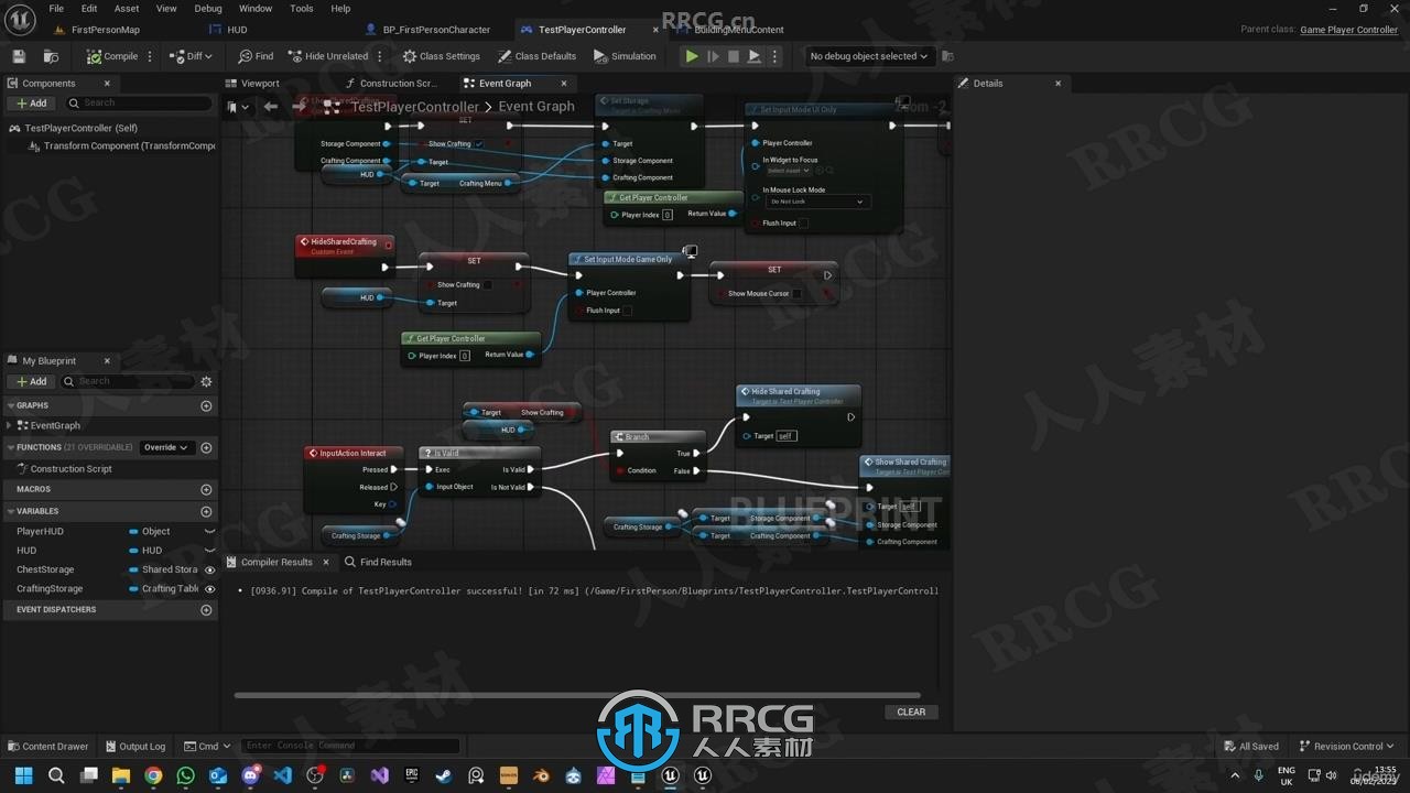 【中文字幕】UE5与C++多人RPG生存沙盒类游戏物品道具建筑系统构建视频教程