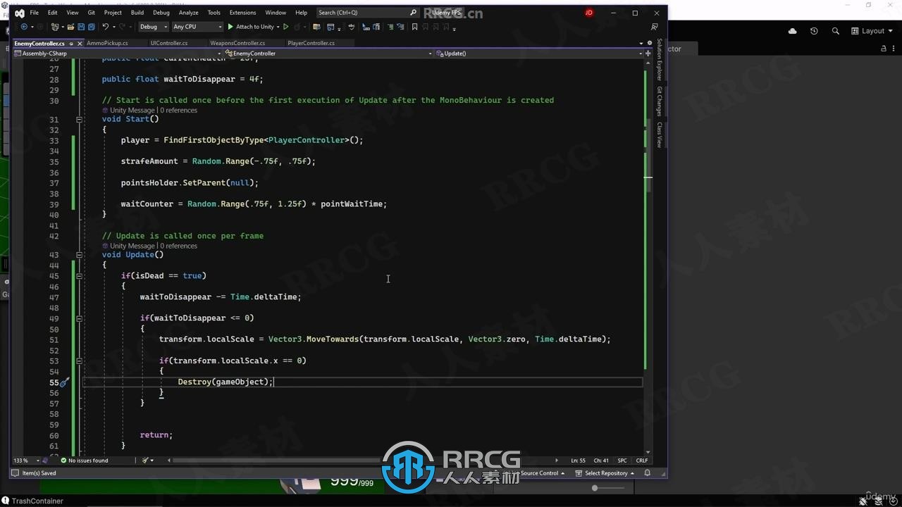 【中文字幕】Unity 6和 C#制作FPS第一人称射击游戏视频教程