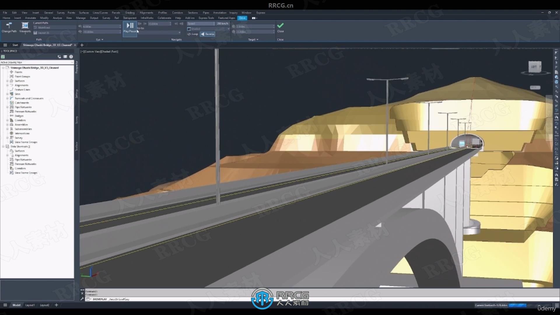 【中文字幕】Civil3D道路隧道和桥梁基础设施设计视频教程
