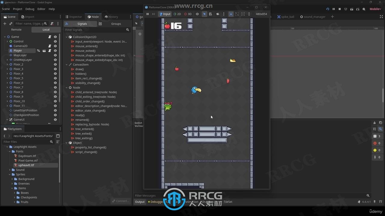 【中文字幕】Godot 4与GDScript 2D游戏开发4个项目实例制作视频教程