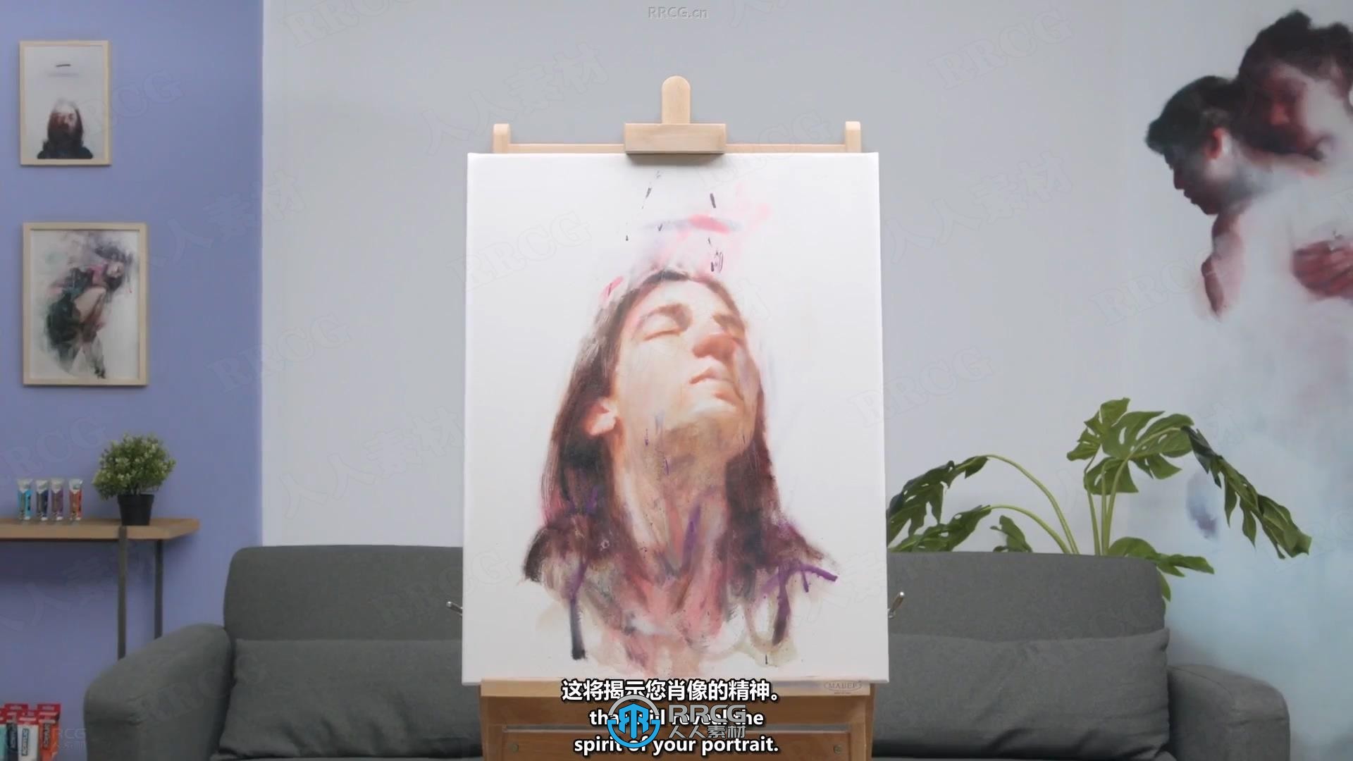 【中文字幕】肖像画实验性研究:油画、丙烯画和喷漆多种媒介融合技术教程