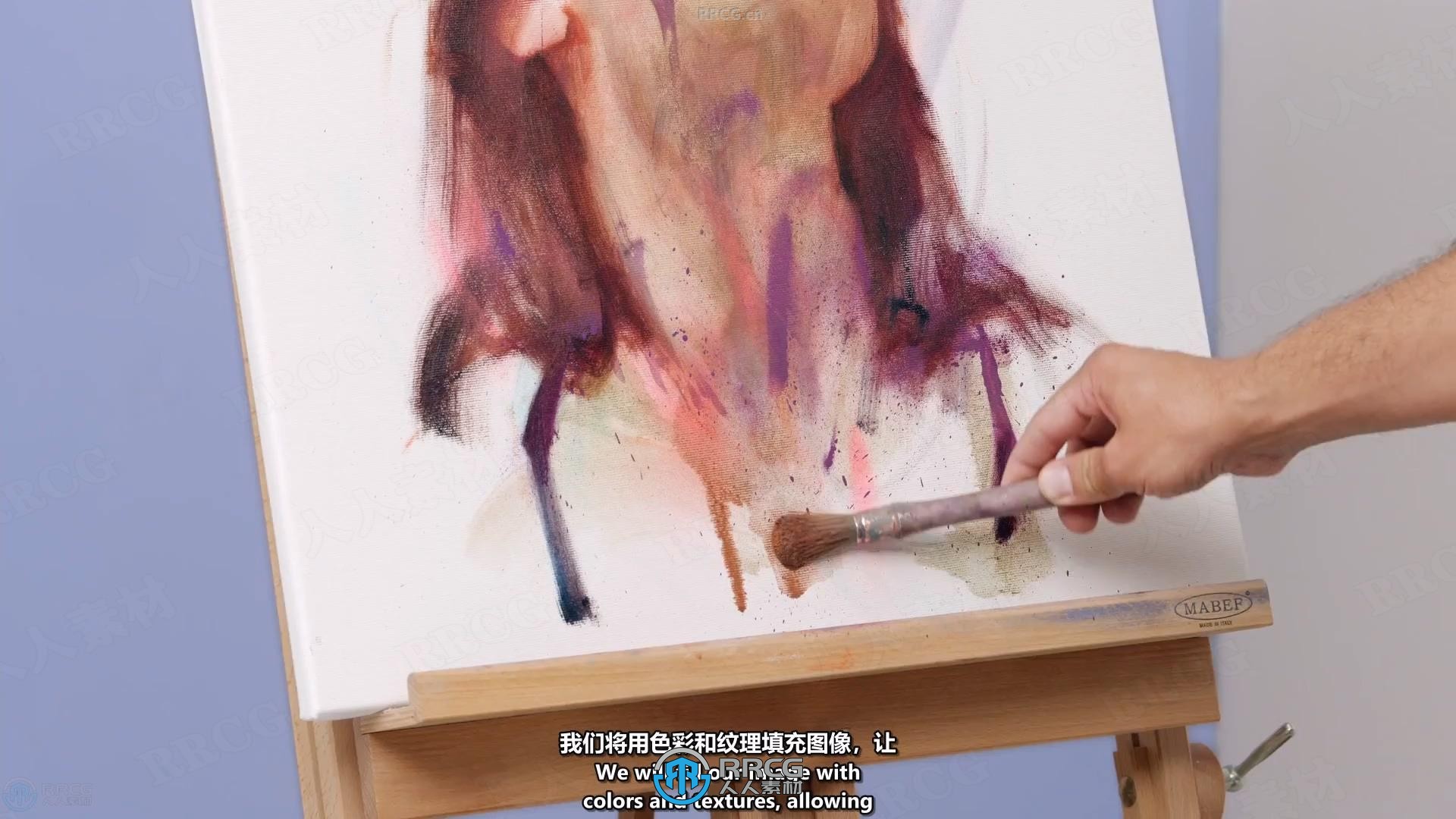【中文字幕】肖像画实验性研究:油画、丙烯画和喷漆多种媒介融合技术教程