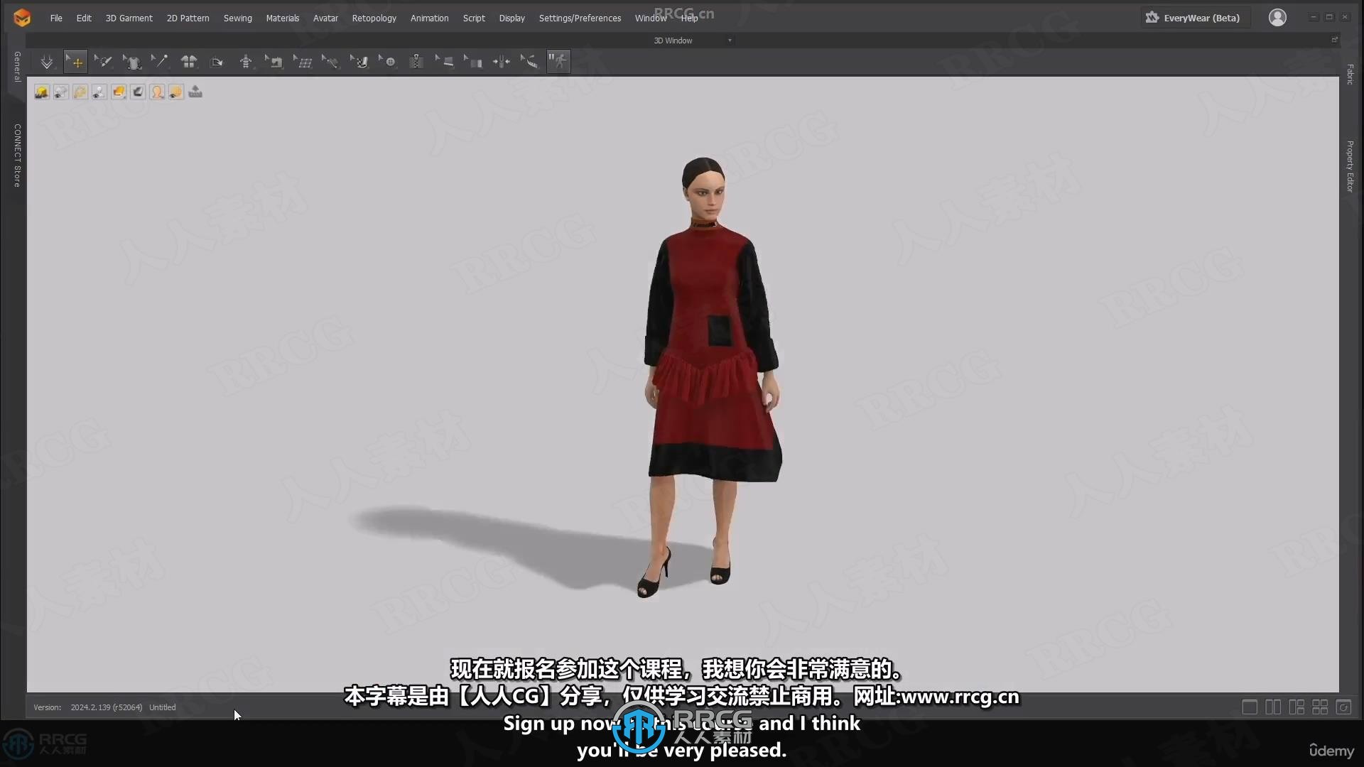 【中文字幕】Marvelous Designer关键核心工具使用初学者入门训练视频教程