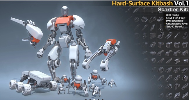 Gumroad - Hard - Surface Kitbash Vol.1 素材资源 | Gumroad - Hard - Surface Kitbash Vol.1