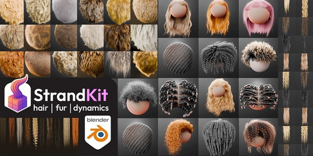 Blender教程资源 | Blender - Strandkit The Hair, Fur & Dynamics Library