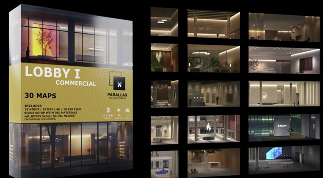 wParallax Lobby 1 | One - Click - Interiors for Archviz 软件资源 | wParallax Lobby 1 | One - Click - Interiors for Archviz