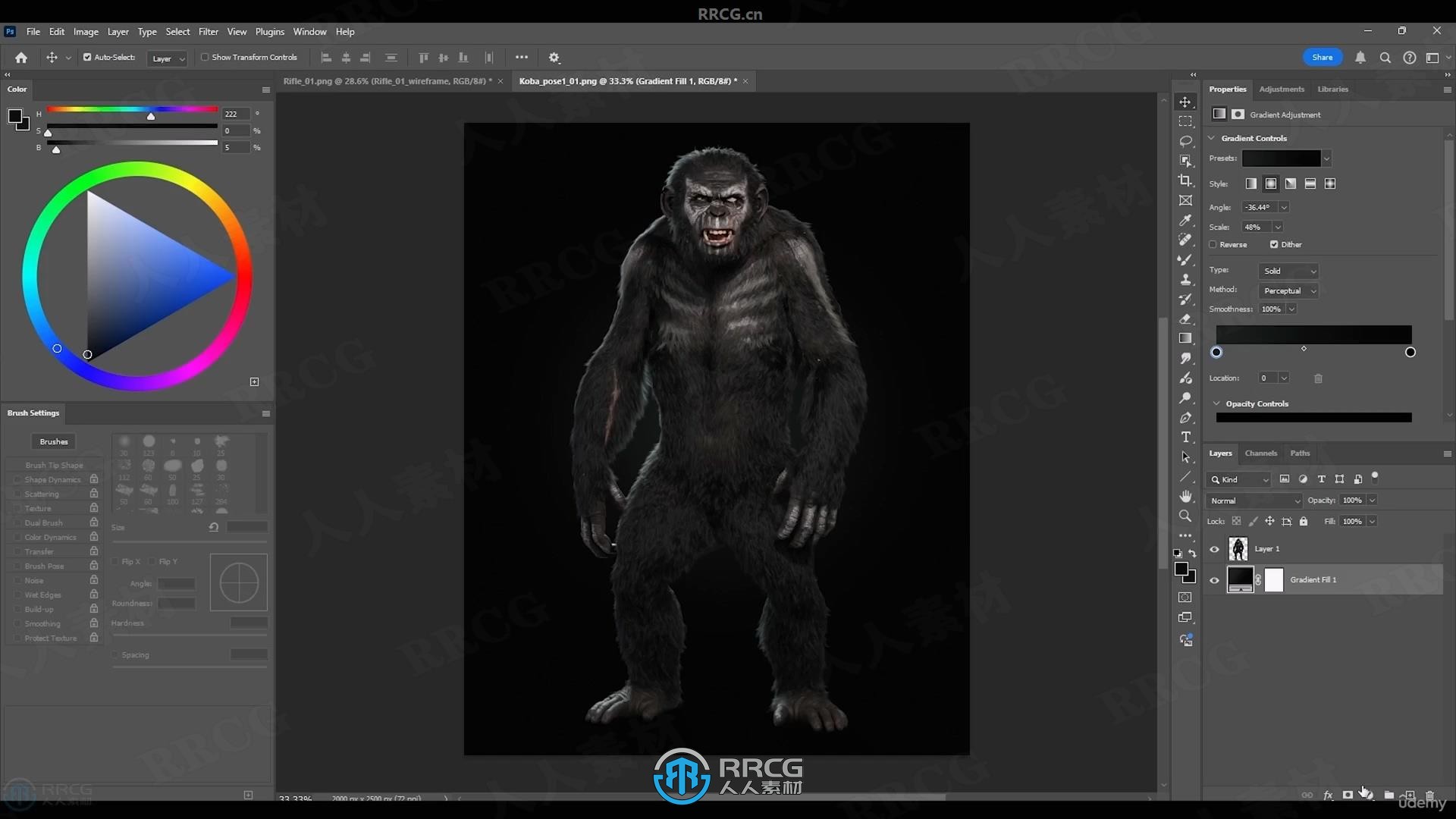 【中文字幕】ZBrush《猩球崛起》科巴角色雕刻建模全流程视频教程