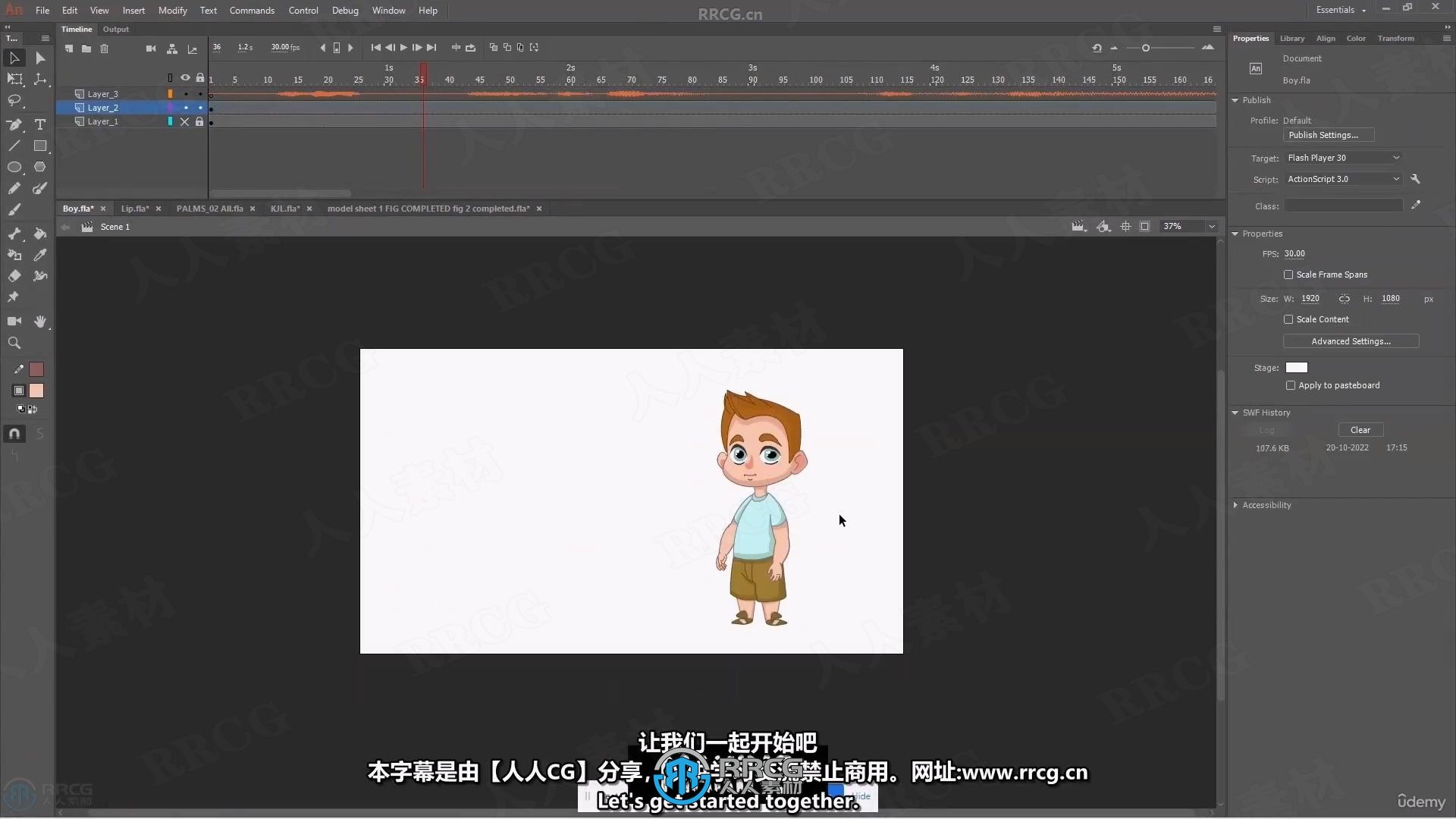【中文字幕】Adobe Animate专业品质2D动画制作技术视频教程