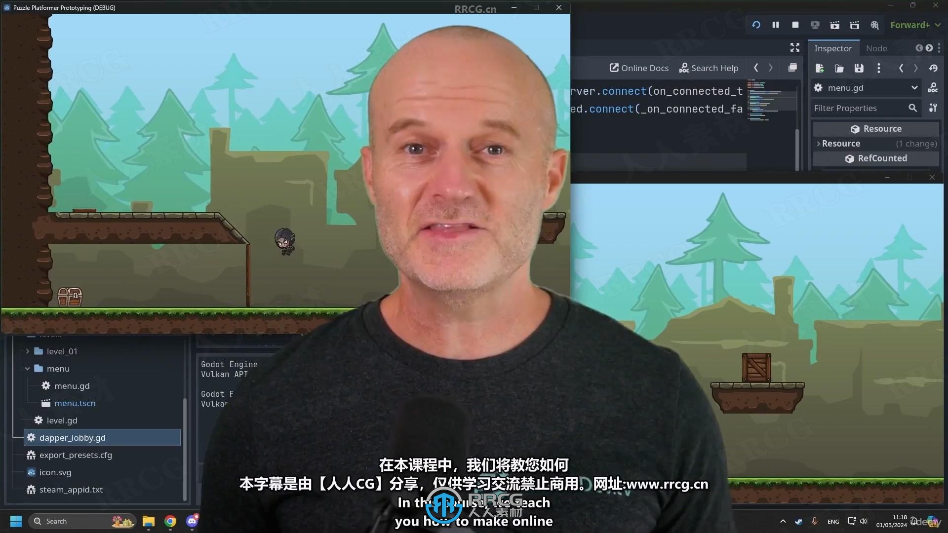 【中文字幕】Godot多人联机在线网络游戏开发制作视频教程