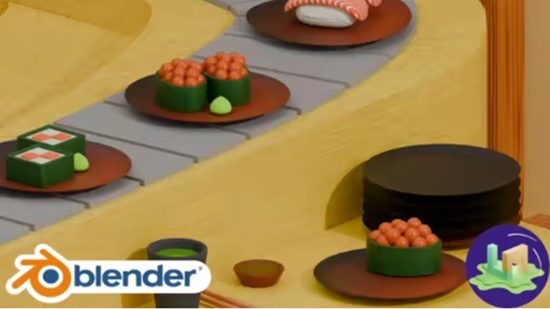 Blender 教程资源 | Udemy - Blender : Sushi Belt Scene