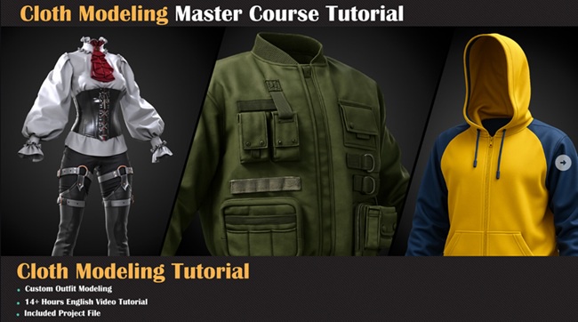 Cloth Modeling Master Course Tutorial 素材资源 | Artstation - Cloth Modeling Master Course Tutorial