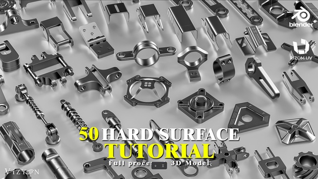 Blender 教程资源 | Artstation - 50 Hard Surface Kitbash + Full Process Tutorial by Vizyon Designers