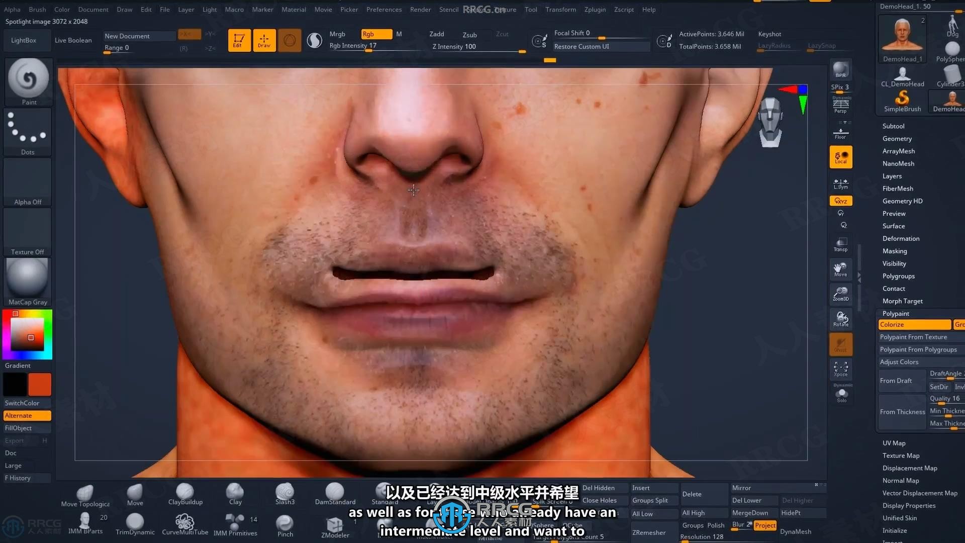 【中文字幕】ZBrush初学者基础核心技能训练视频教程