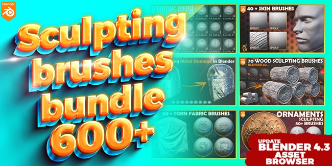 Blender 教程资源 | Superhive - Blender Sculpting Brushes - Asset Browser