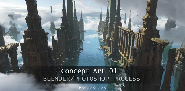 Blender 教程资源 | Gumroad - Lost Atlantide 3d/2d process by Quentin Mabille