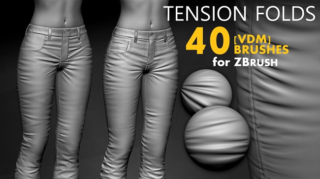 Leather & Fabric Tension Folds 1.1 Brushes 软件资源 | Artstation - Leather & Fabric Tension Folds 1.1 Brushes