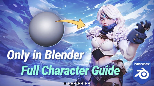 Blender教程资源 | Gumroad - Ice Girl Full Character Guide Only In Blender