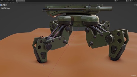Blender教程资源 | Udemy - Mechanical Rigging in Blender: Battle Drone
